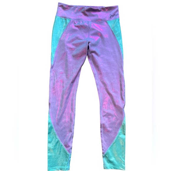 Justice Girls Leggings Full Length Wide Waistband Logo Size 18/20 Plus